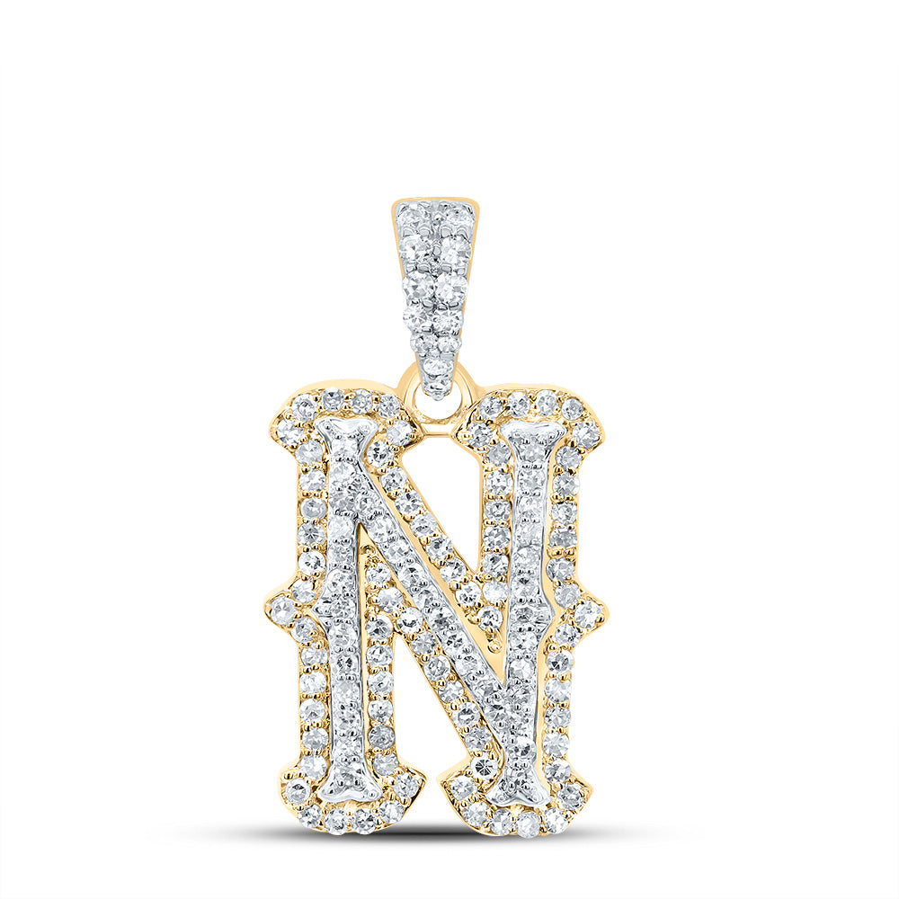 3/8CTW-NAT DIA NK FASHION INITIAL "N" PENDANT Daisy Joyeria