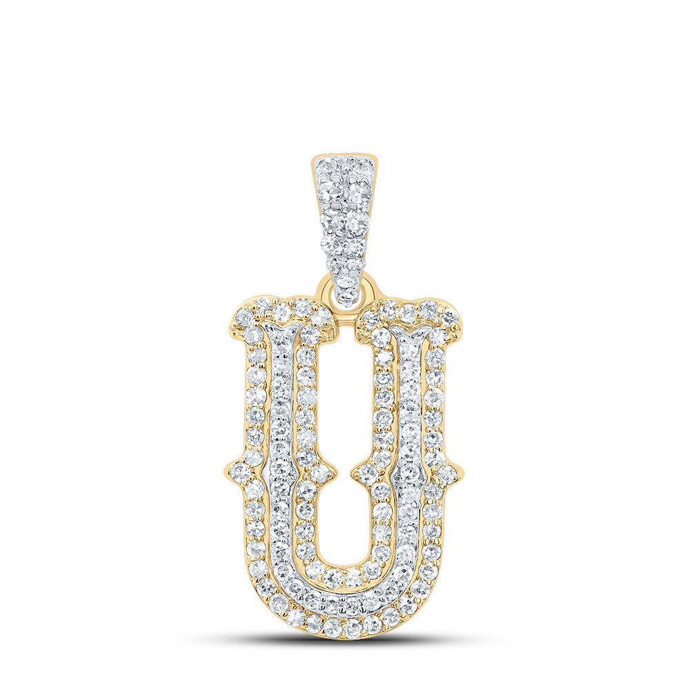 1/3CTW-NAT DIA NK FASHION INITIAL "U" PENDANT Daisy Joyeria