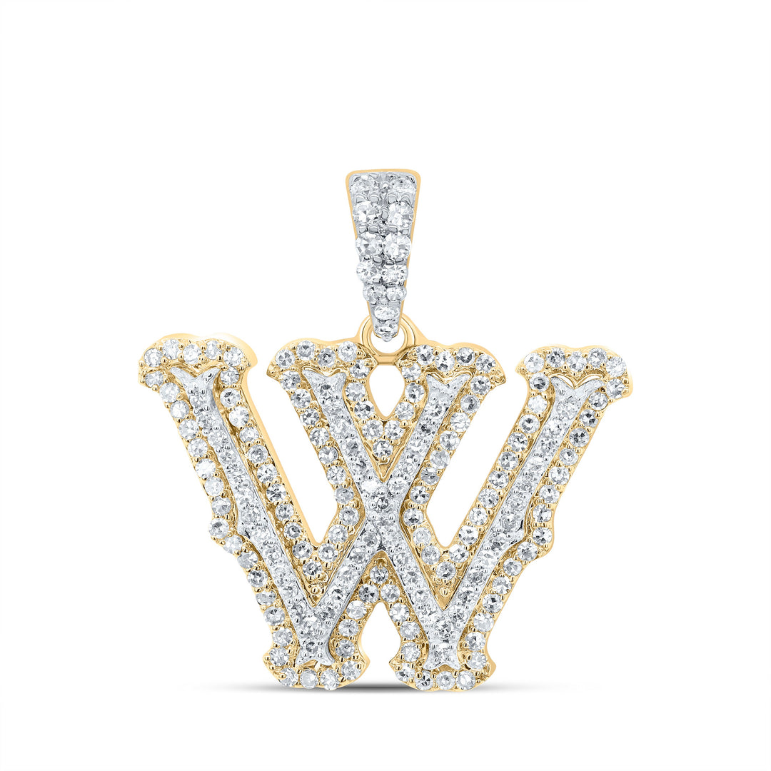1/2CTW-NAT DIA NK FASHION INITIAL "W" PENDANT Daisy Joyeria
