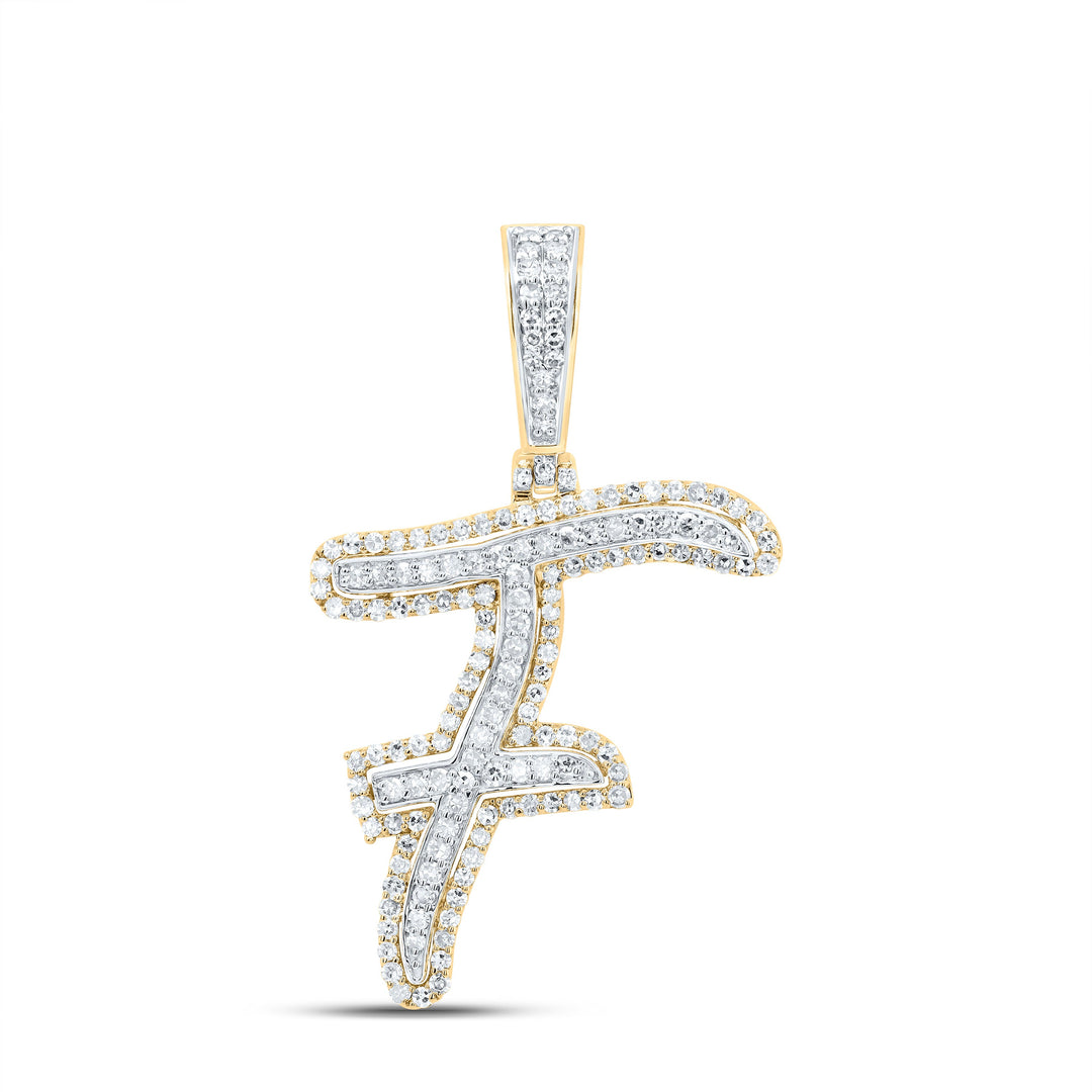 5/8CTW-DIA NK FASHION INITIAL "F" PENDANT Daisy Joyeria