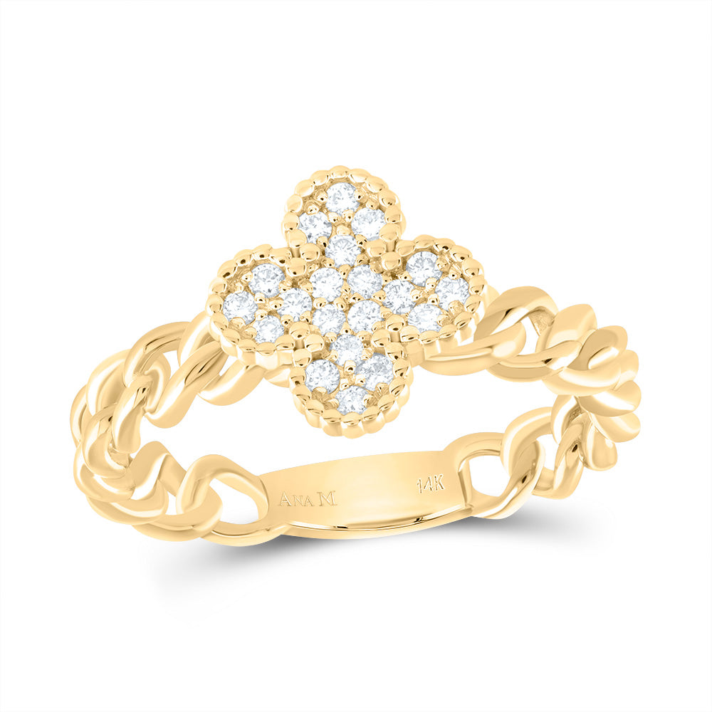 1/5CTW-DIA ANA M CLOVER FASHION RING 7 Daisy Joyeria