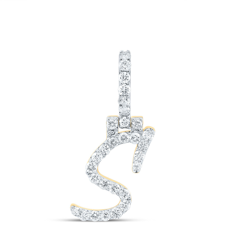 1/2CTW-DIA NK FASHION INITIAL "S" PENDANT Daisy Joyeria