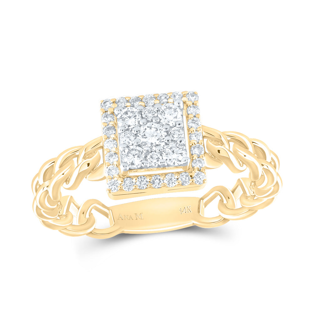 3/8CTW-DIA ANA M SQUARE FASHION RING 7 Daisy Joyeria
