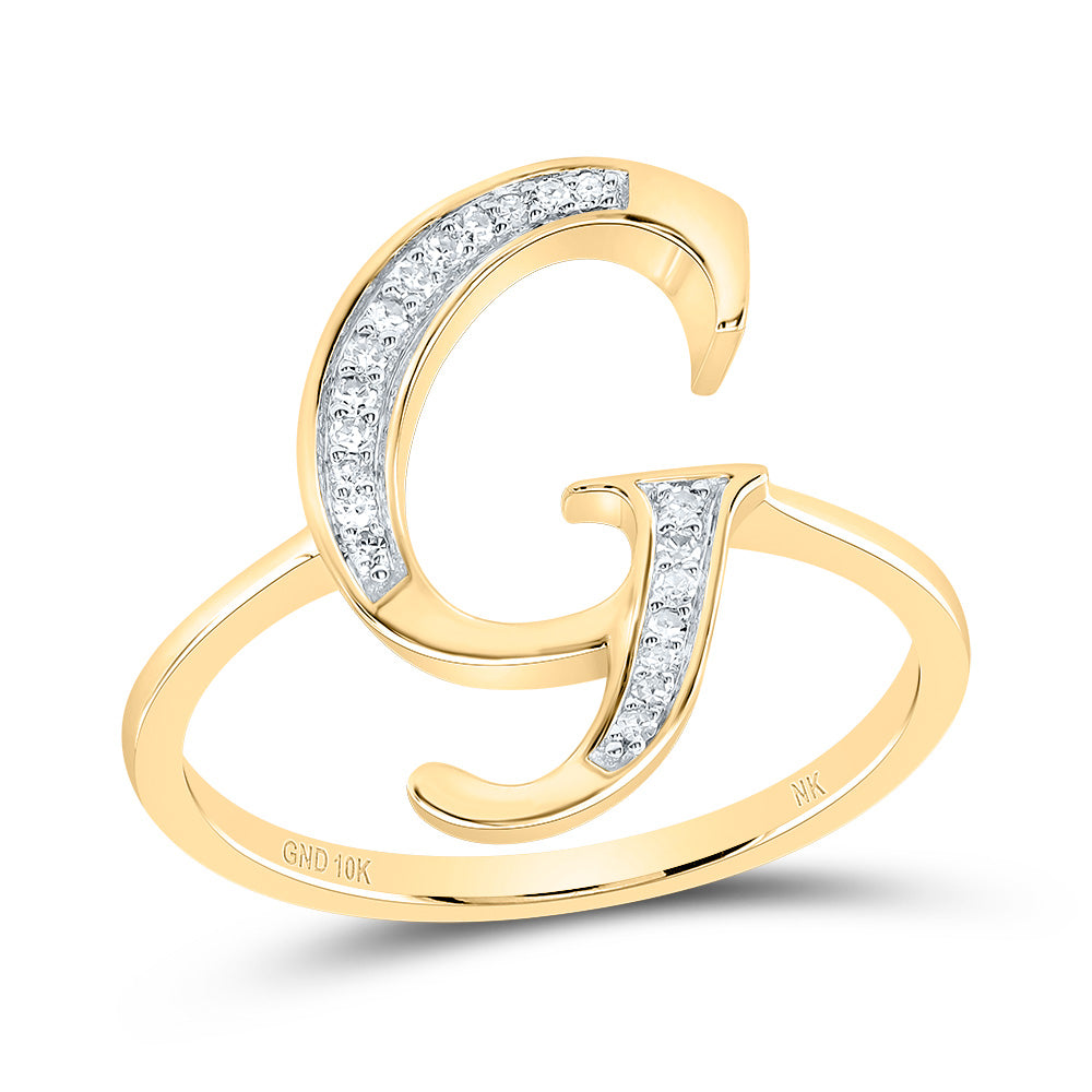 1/10CTW-DIA NK GIFT INITIAL "G" LADIES RING 7 Daisy Joyeria
