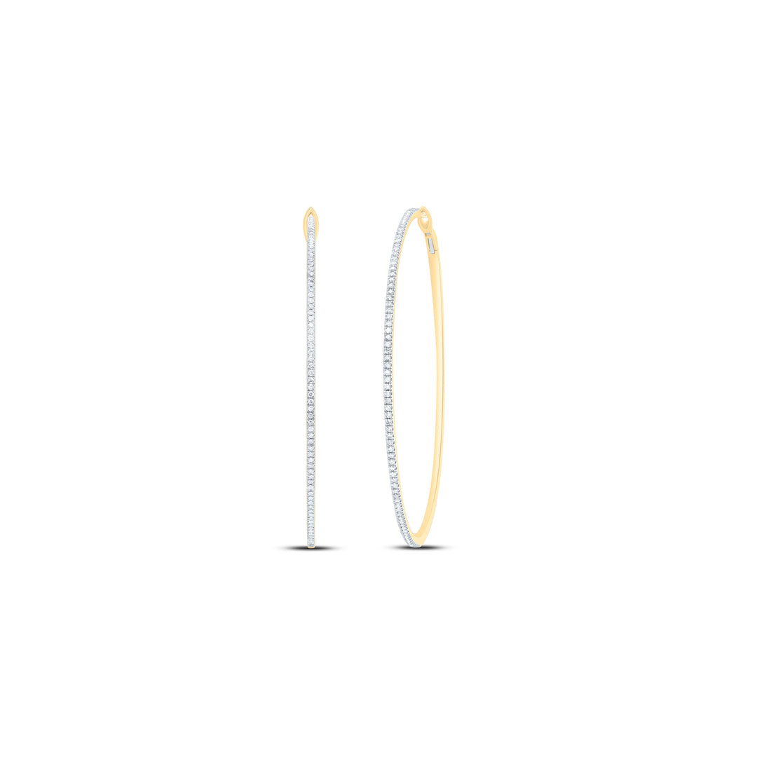 3/4CTW-DIA NK FASHION HOOP EARRING Daisy Joyeria