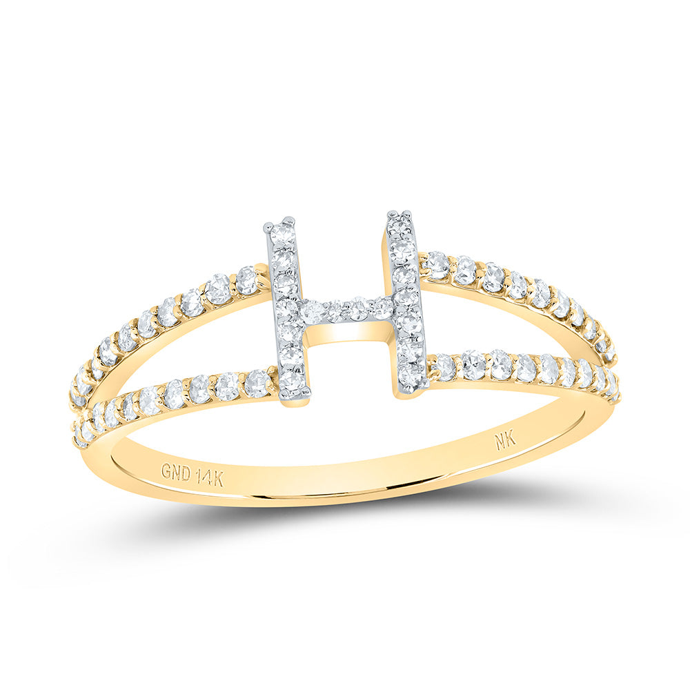 1/4CTW-DIA NK GIFT INITIAL "H" LADIES RING 7 Daisy Joyeria