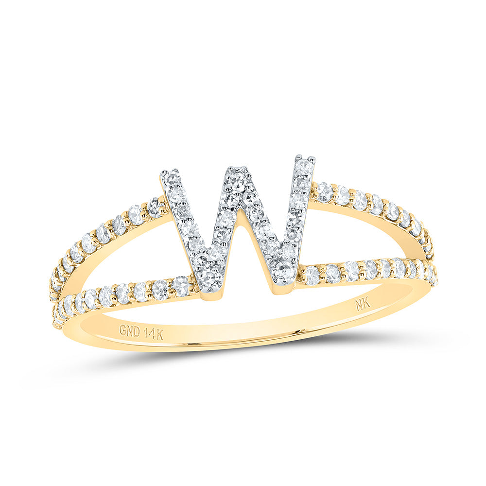 1/4CTW-DIA NK GIFT INITIAL "W" LADIES RING 7 Daisy Joyeria