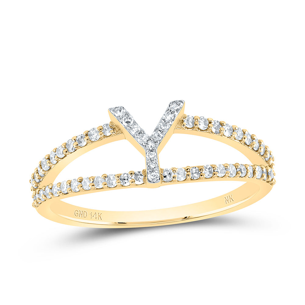1/4CTW-DIA NK GIFT INITIAL "Y" LADIES RING 7 Daisy Joyeria