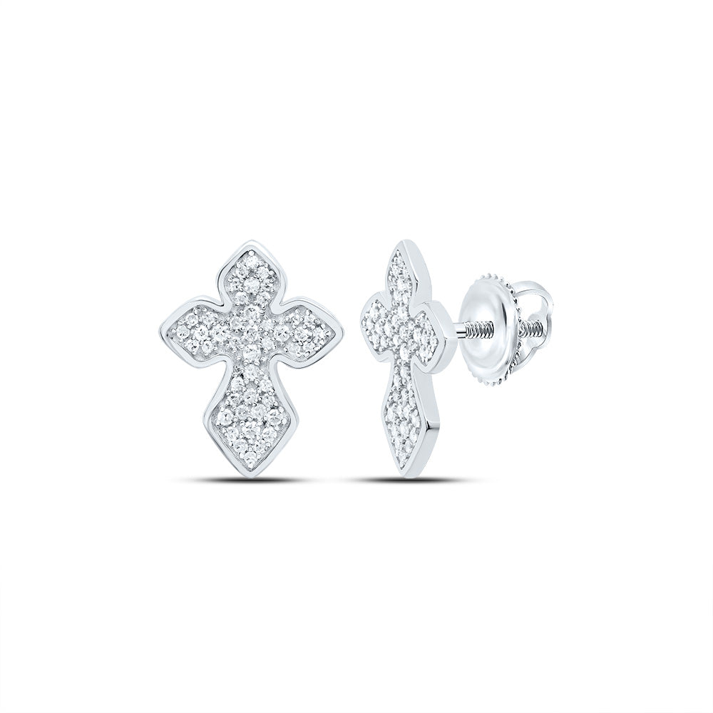1/3CTW DIA P1 CROSS STUD EARRING Daisy Joyeria