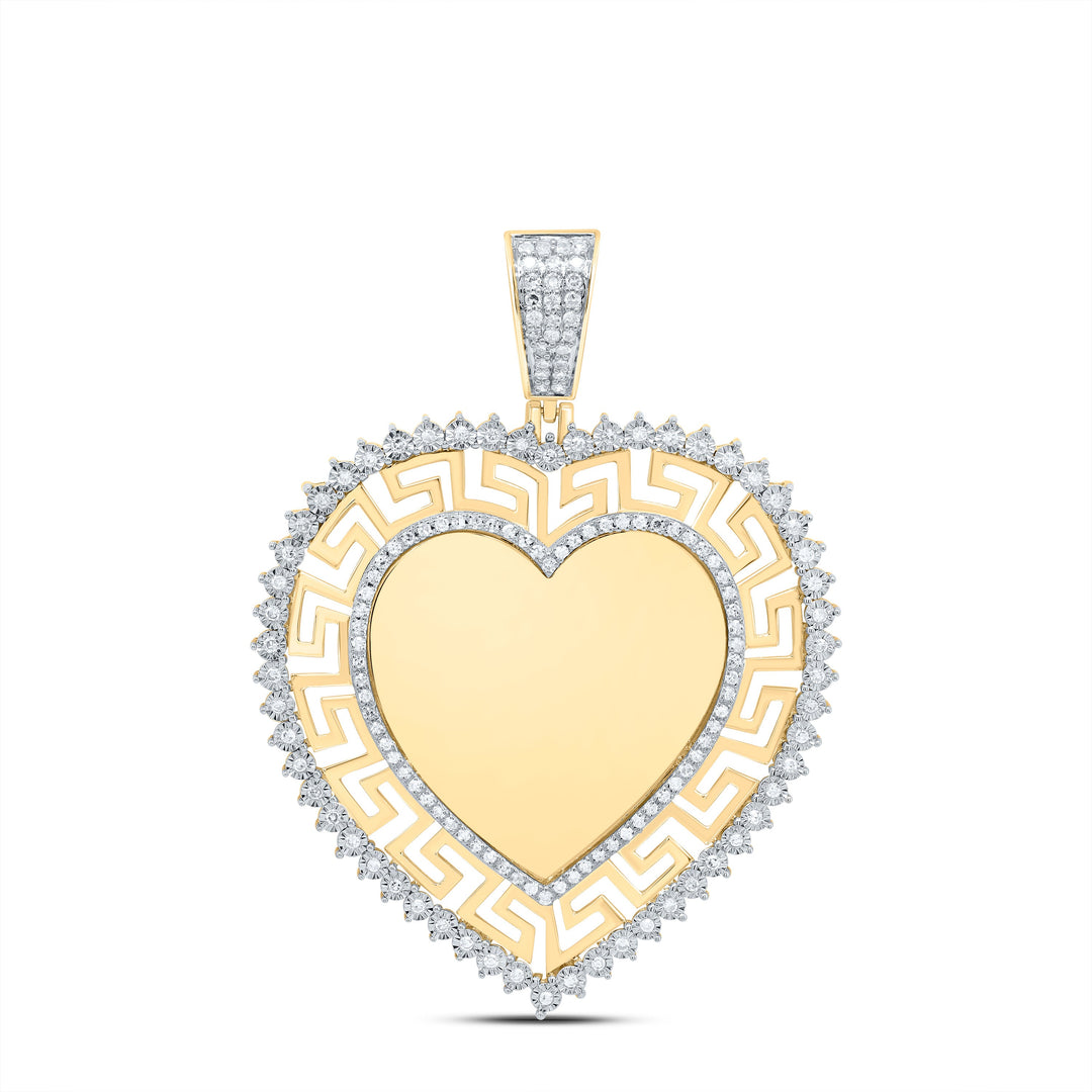 1/2CTW-NAT DIA NK MEMORY HEART MEN'S CHARM Daisy Joyeria