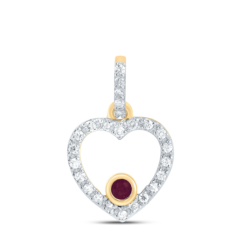 1/12CTW-NAT DIA CN 1.8MM RD-RU NAT-GEM HEART PENDANT Daisy Joyeria