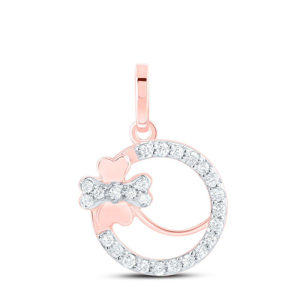 1/10CTW-NAT DIA CN FASHION FLOWER ROUND PENDANT Daisy Joyeria