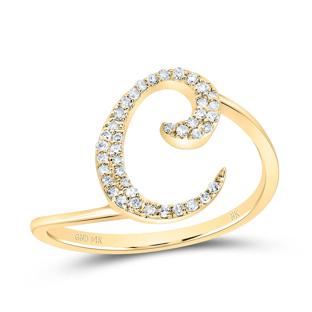 1/8CTW-DIA NK GIFT INITIAL "C" RING 7 Daisy Joyeria