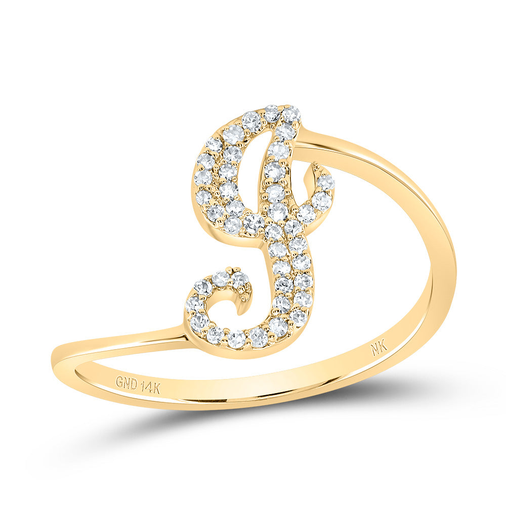 1/8CTW-DIA NK GIFT INITIAL "J" RING 7 Daisy Joyeria