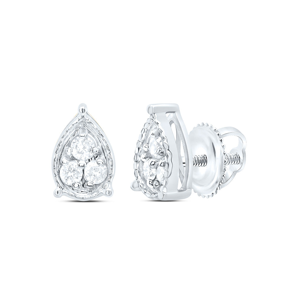 1/8CTW-DIA P1 GIFT PEAR STUD EARRING Daisy Joyeria
