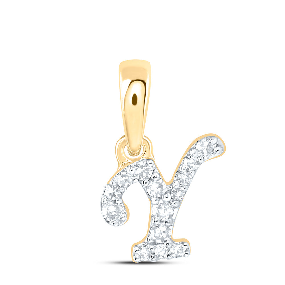 1/20CTW-DIA CN GIFT INITIAL "Y" PENDANT Daisy Joyeria
