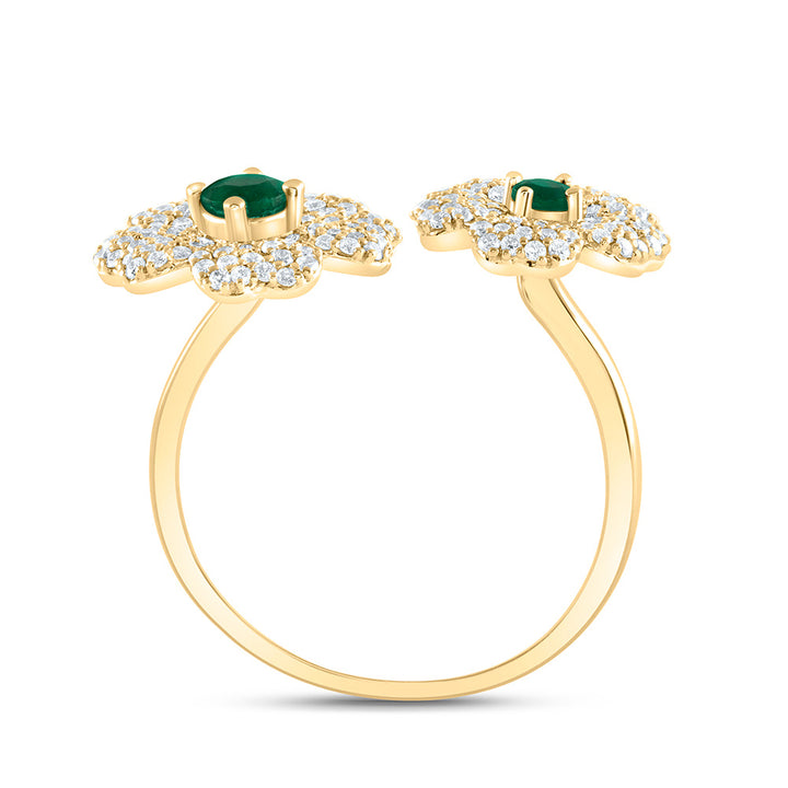 1/2CTW-NAT DIA ANA M 2.8MM-RD-EM, 3.5MM-RD-EM NAT GEM FLOWER RING 7 Daisy Joyeria