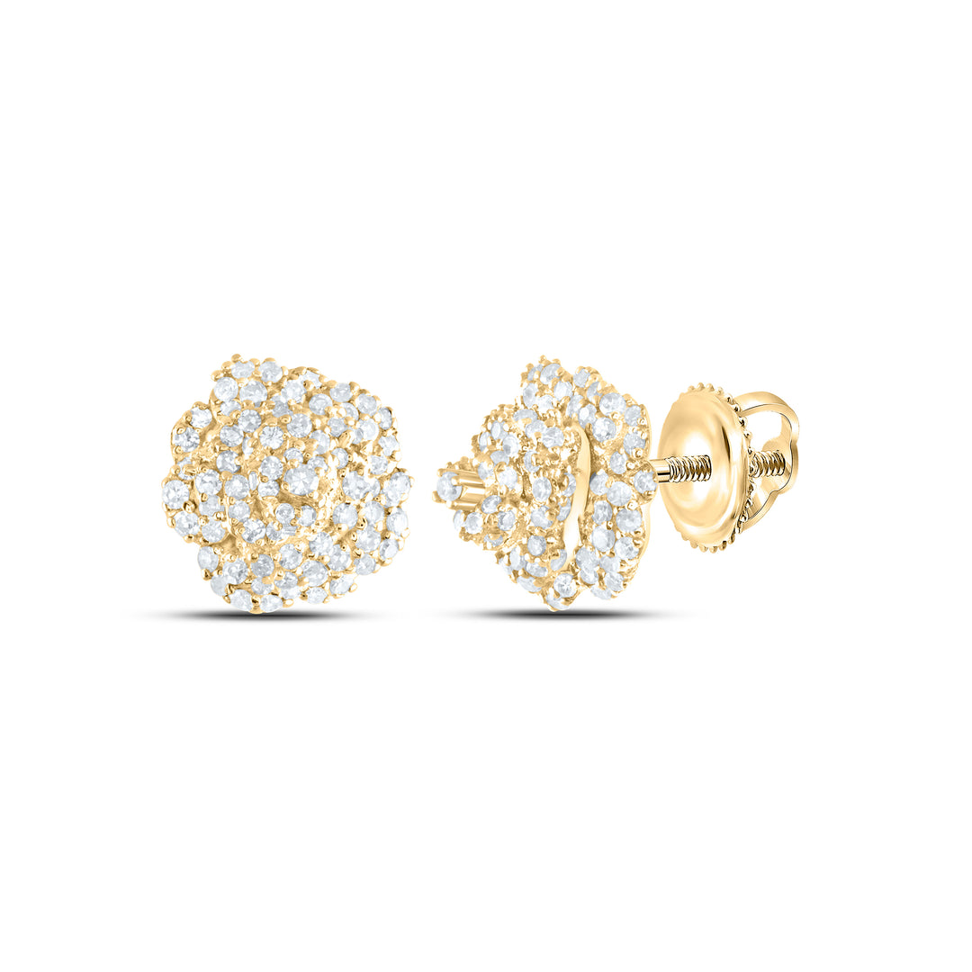1/2CTW-DIA CN FASHION ROSE STUD EARRING Daisy Joyeria