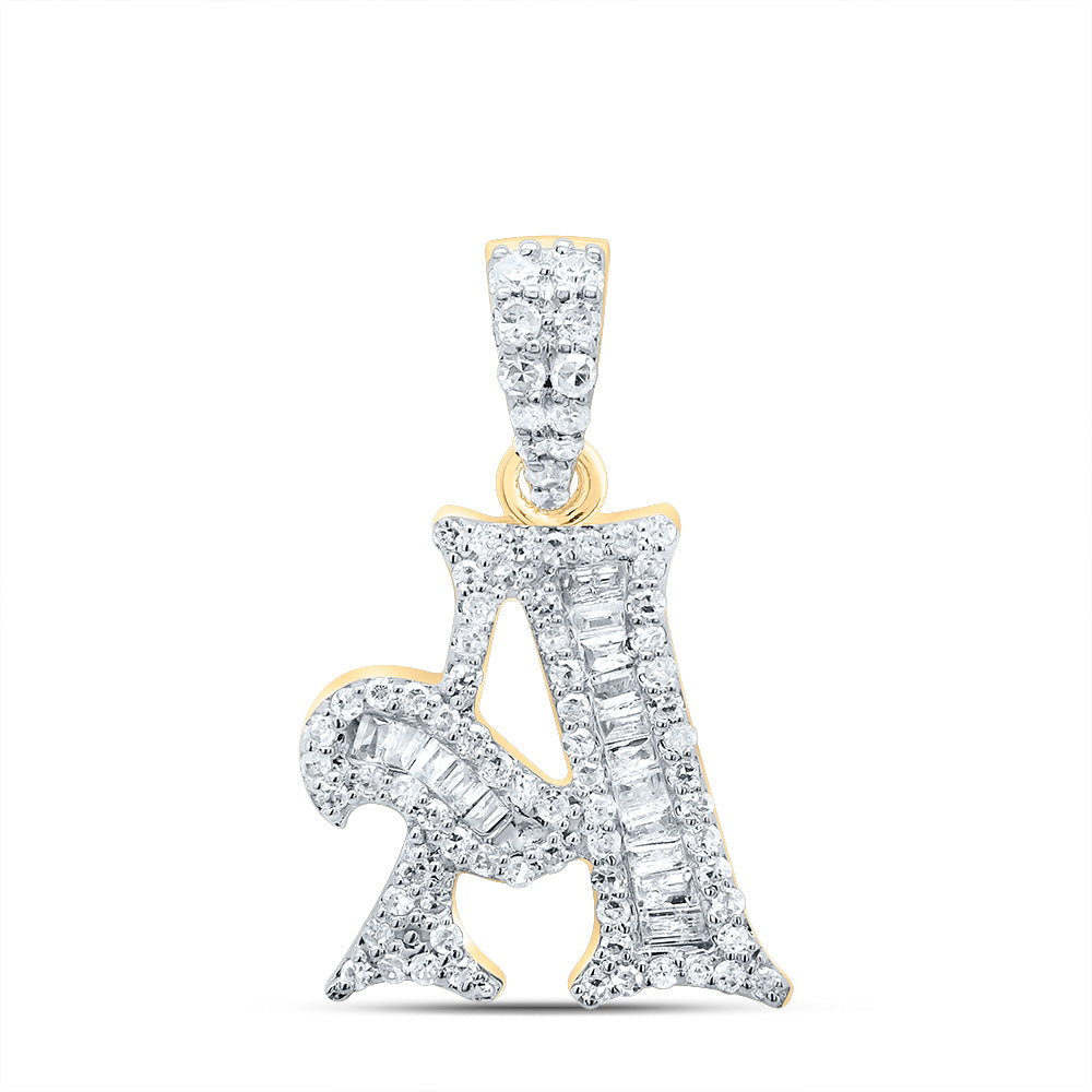 1/3CTW-DIA P1 GIFT INITIAL "A" BAGUETTE PENDANT Daisy Joyeria