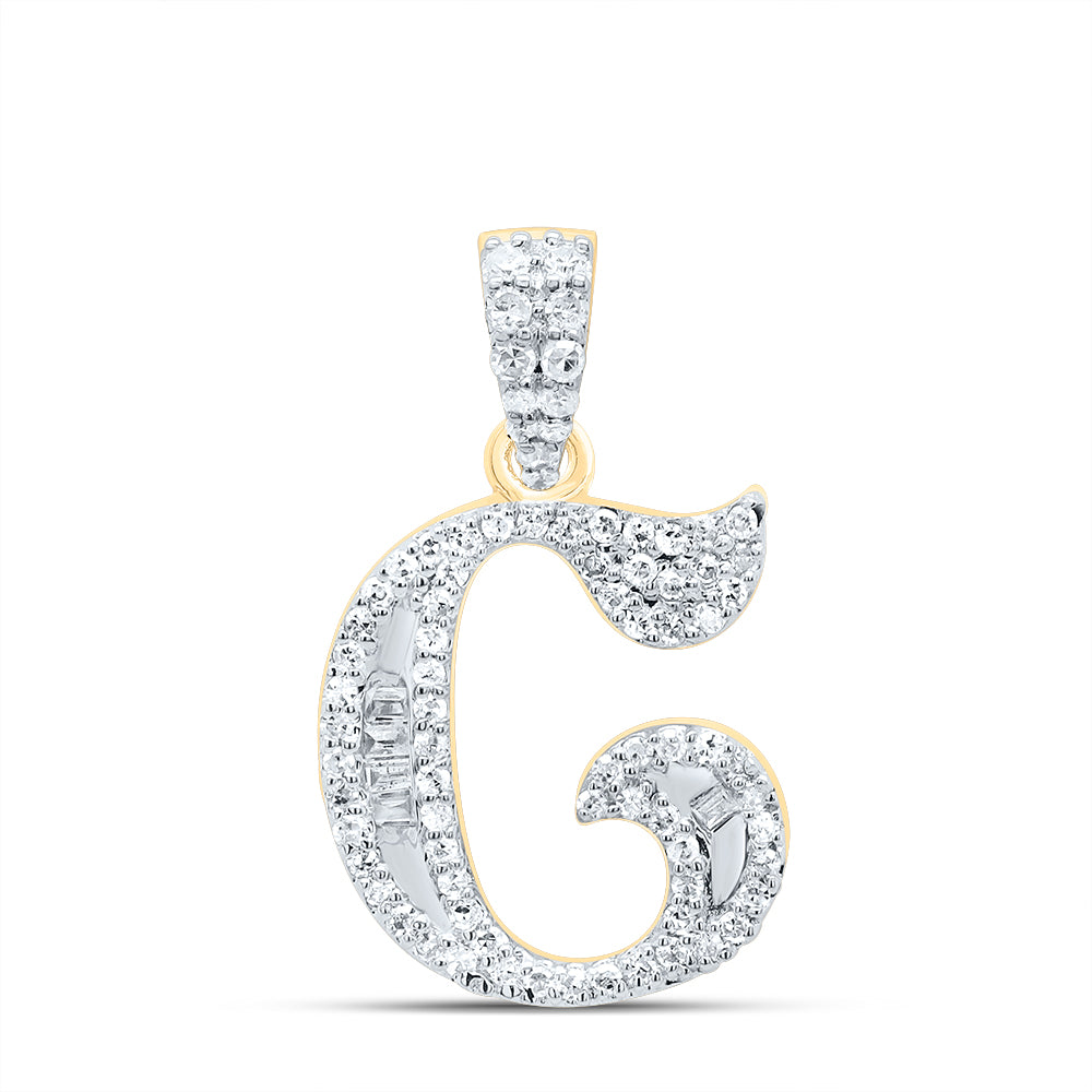 1/4CTW-DIA P1 GIFT INITIAL "C" BAGUETTE PENDANT Daisy Joyeria