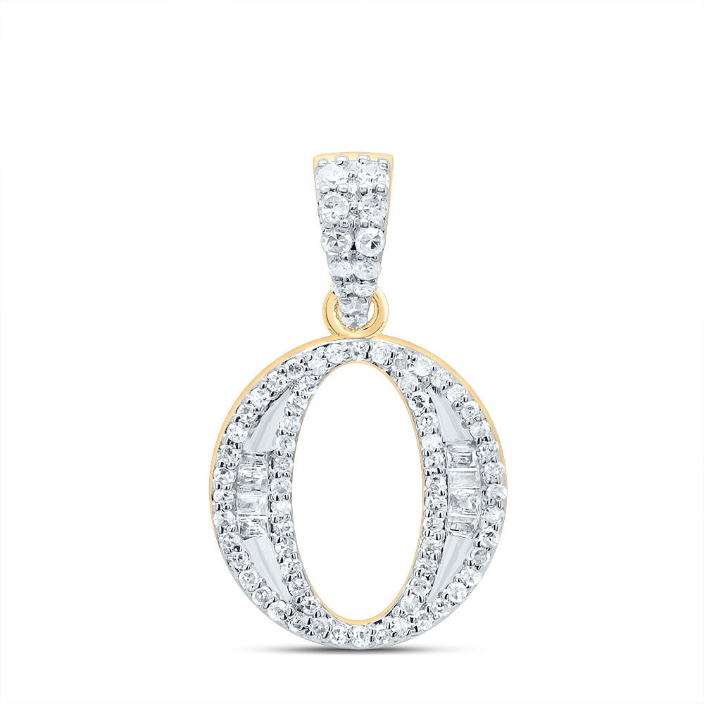 1/4CTW-DIA P1 GIFT INITIAL "O" BAGUETTE PENDANT Daisy Joyeria