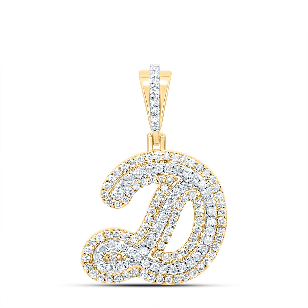 1/2CTW-DIA NK FASHION INITIAL "D" PENDANT Daisy Joyeria