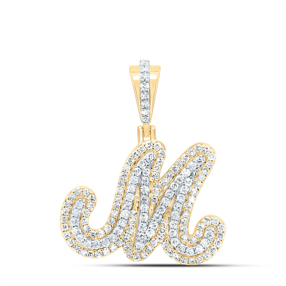 1/2CTW-DIA NK FASHION INITIAL "M" PENDANT Daisy Joyeria