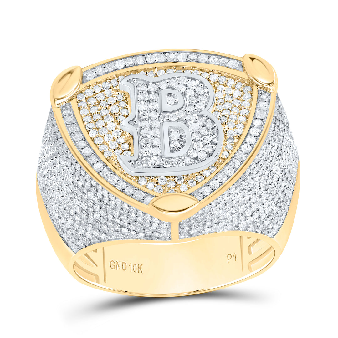 2CTW-DIA P1 INITIAL "B" MEN'S RING Daisy Joyeria