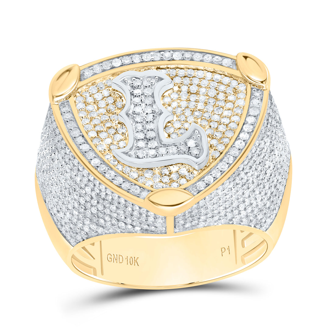 2CTW-DIA P1 INITIAL "L" MEN'S RING Daisy Joyeria
