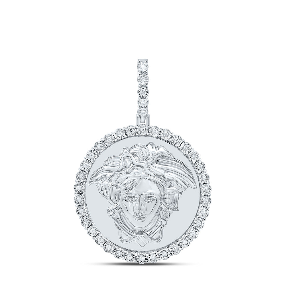 1/6CTW-NAT DIA P1 GIFT MEDUSA ROUND PENDANT Daisy Joyeria