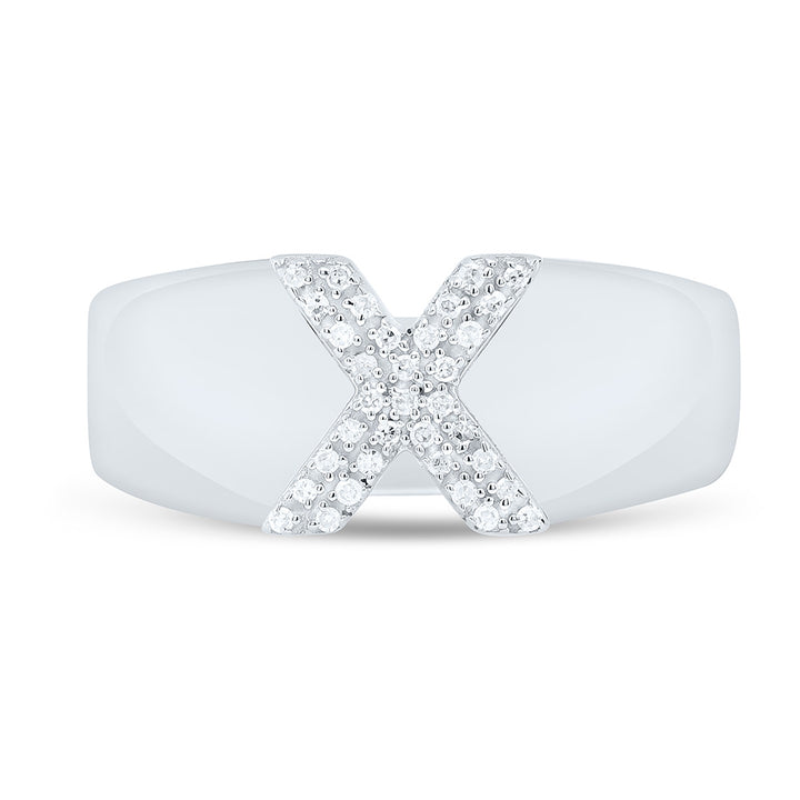 1/12CTW-NAT DIA P1 GIFT INITIAL "X" LADIES RING Daisy Joyeria