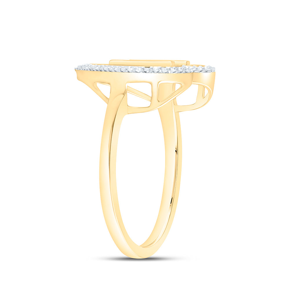 1/10CTW-NAT DIA P1 GIFT INITIAL "H" LADIES HEART RING Daisy Joyeria