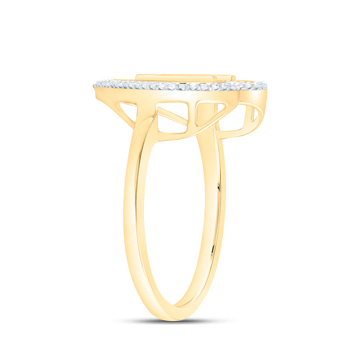 1/10CTW-NAT DIA P1 GIFT INITIAL "H" LADIES HEART RING Daisy Joyeria