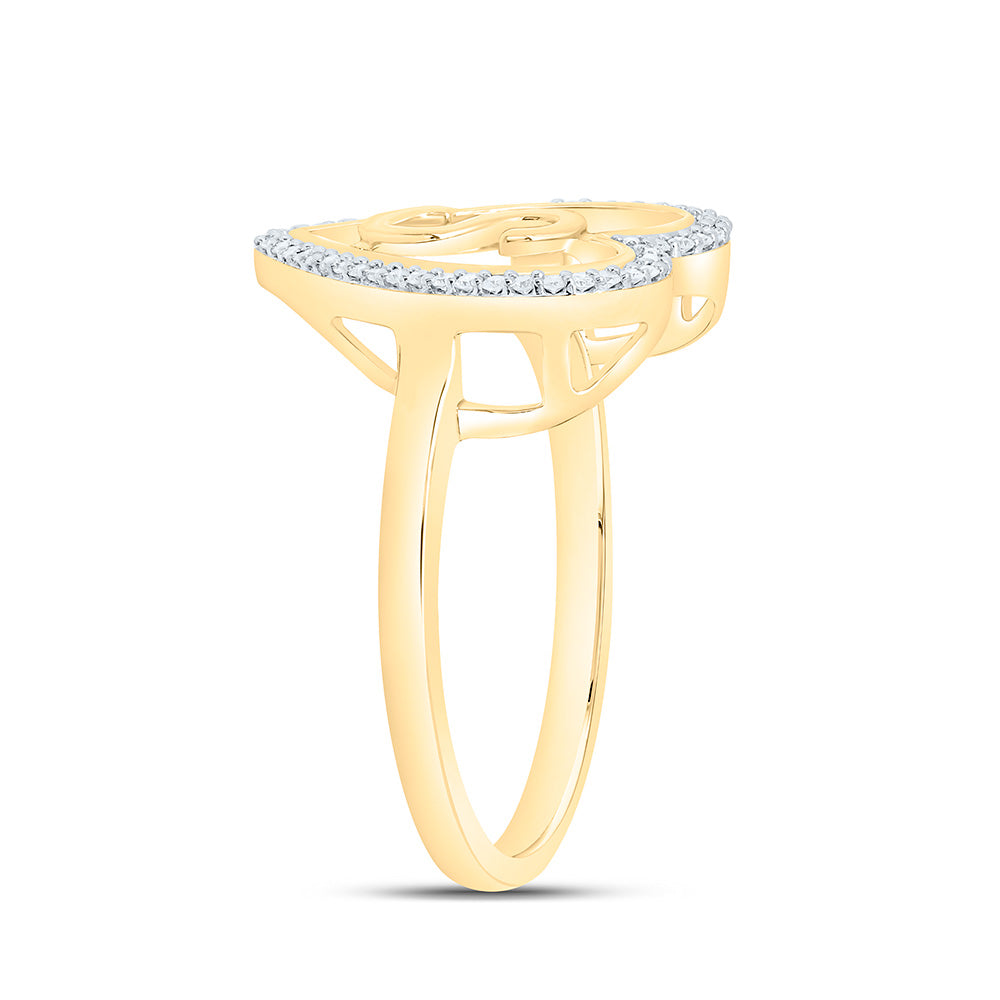 1/10CTW-NAT DIA P1 GIFT INITIAL "S" LADIES HEART RING Daisy Joyeria