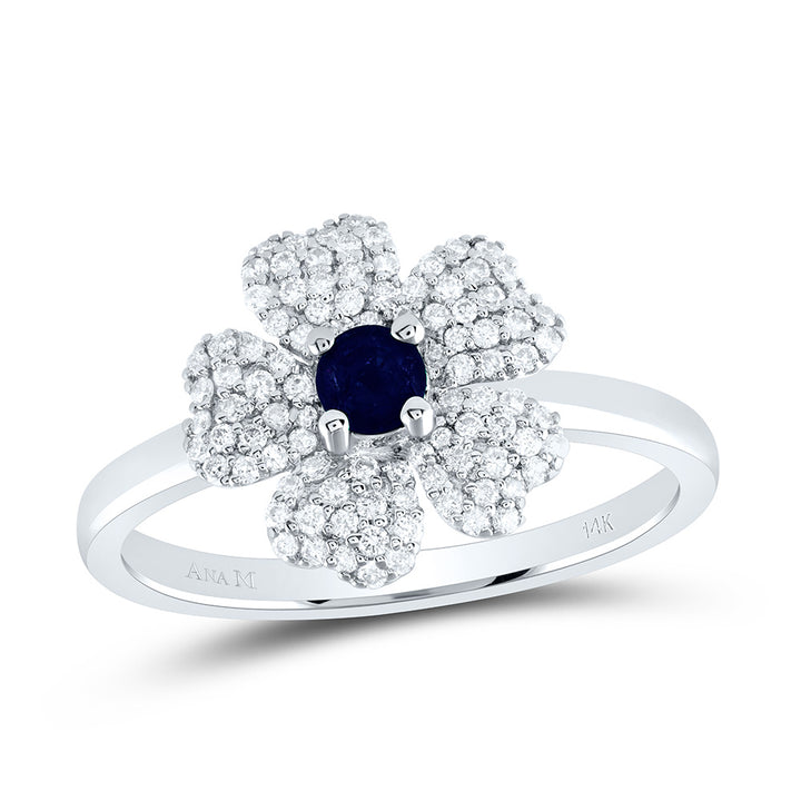 1/4CTW-NAT DIA ANA M 3.5MM-RD-BS NAT GEM FLOWER RING Daisy Joyeria