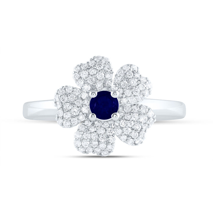 1/4CTW-NAT DIA ANA M 3.5MM-RD-BS NAT GEM FLOWER RING Daisy Joyeria
