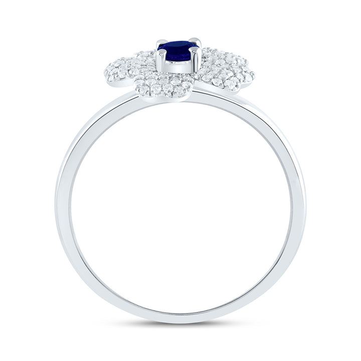 1/4CTW-NAT DIA ANA M 3.5MM-RD-BS NAT GEM FLOWER RING Daisy Joyeria