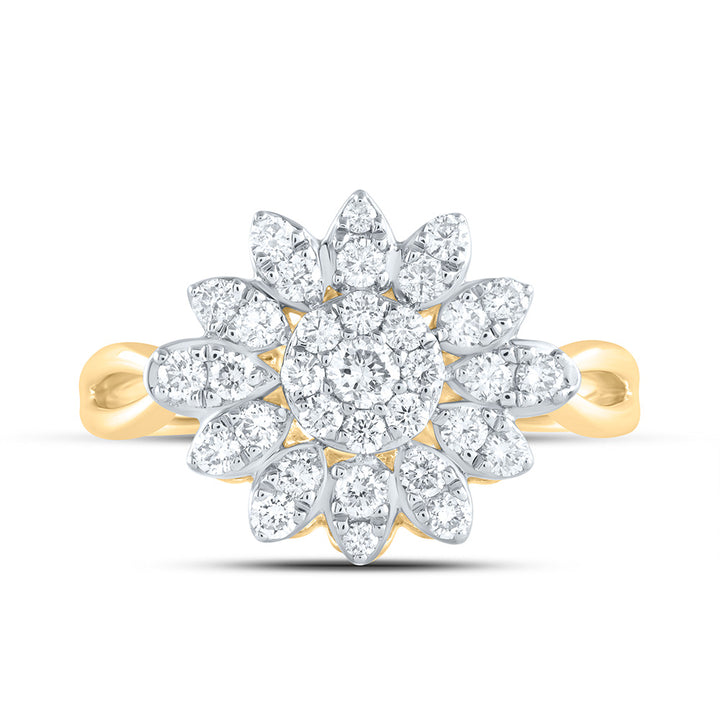 5/8CTW-NAT DIA ANA M FLOWER FASHION RING Daisy Joyeria