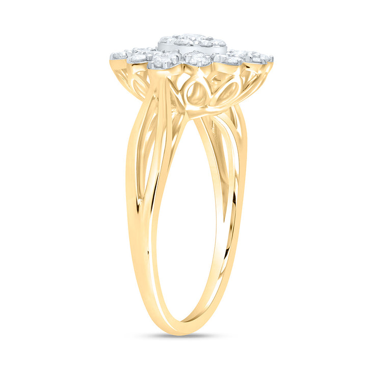 5/8CTW-NAT DIA ANA M FLOWER FASHION RING Daisy Joyeria