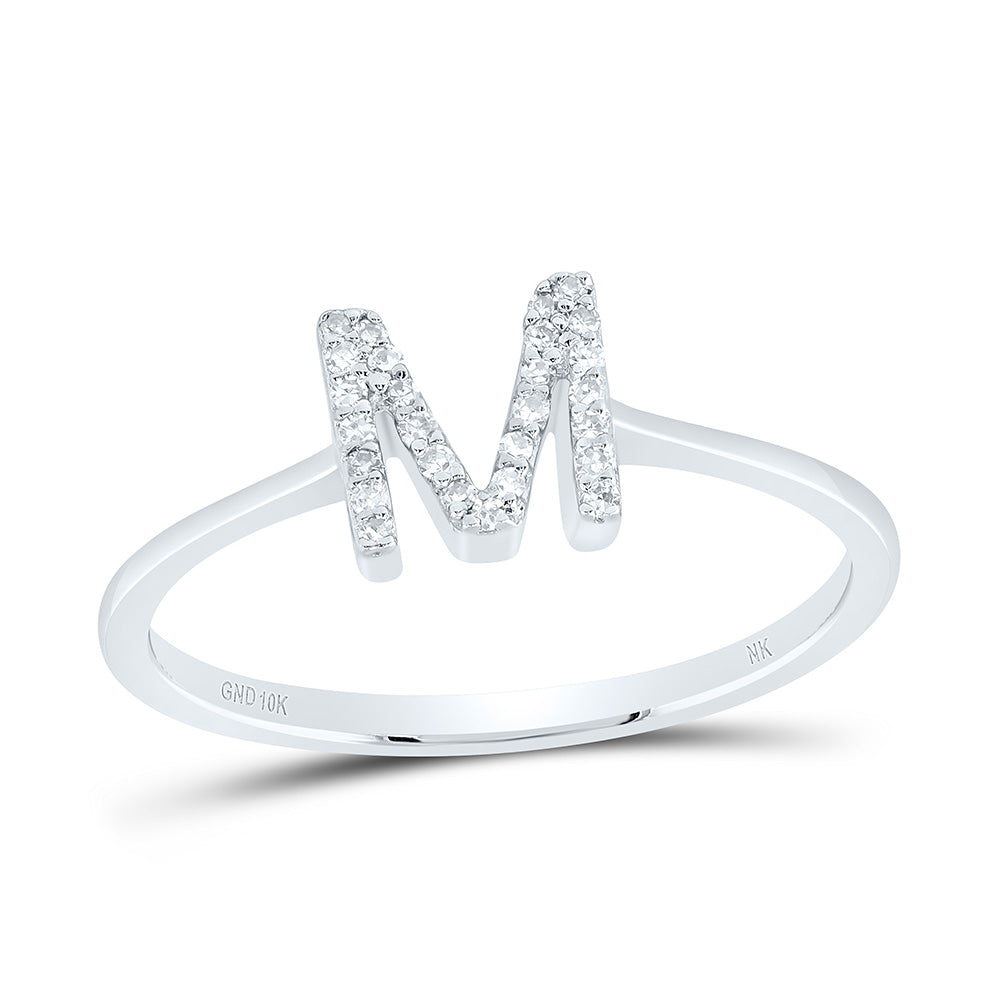 1/12CTW-NAT DIA NK GIFT INITIAL "M" RING Daisy Joyeria