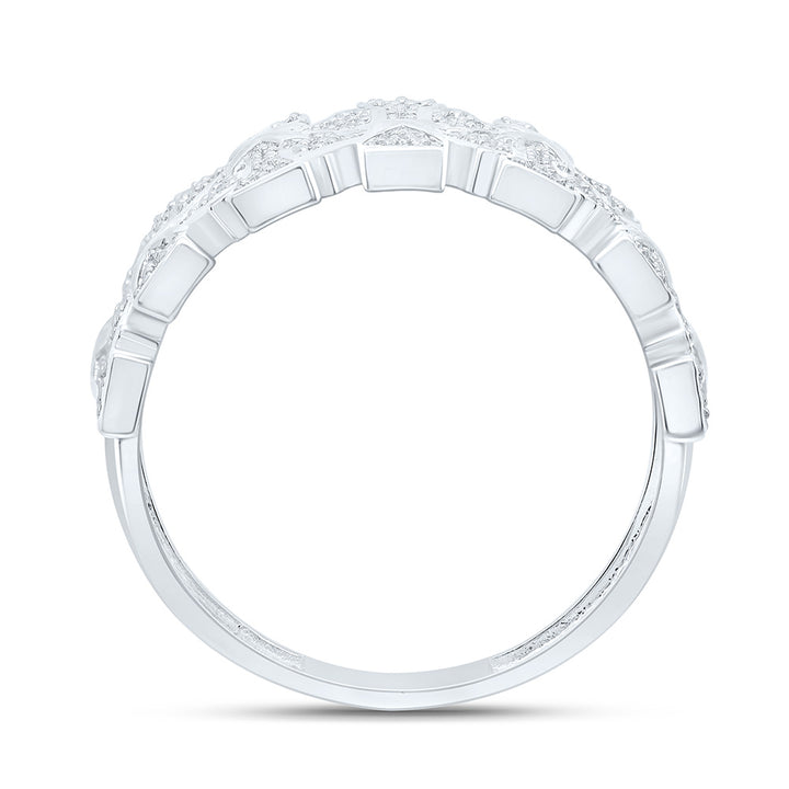 1/2CTW-NAT DIA P1 GIFT CROME CROSS  MENS RING Daisy Joyeria