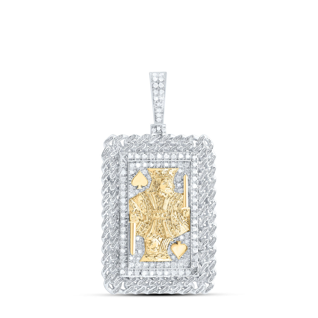 3/8CTW-NAT DIA P3 CUBAN KING MENS CHARM Daisy Joyeria