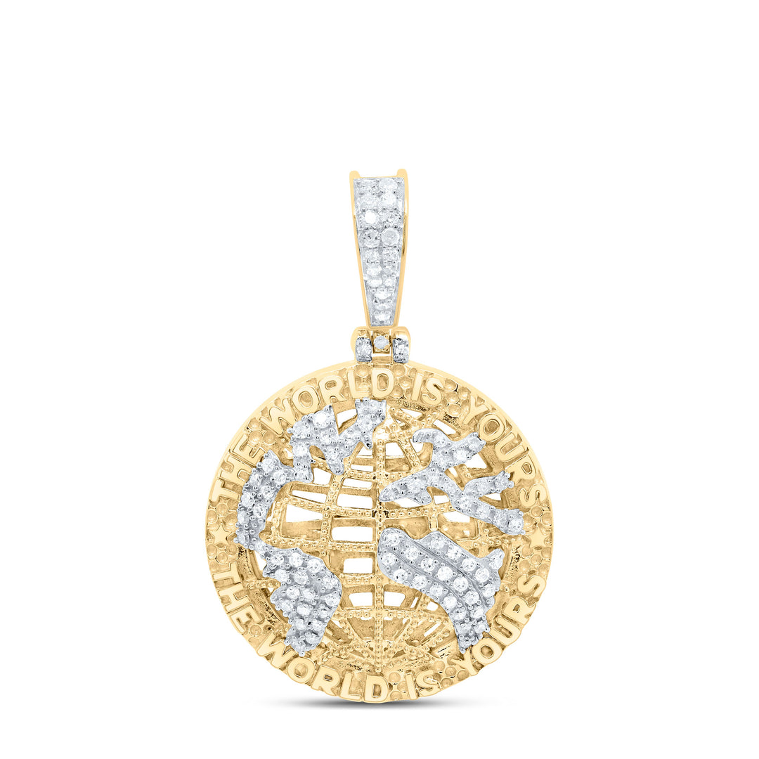 1/3CTW-NAT DIA P1 GIFT "THE WORLD IS YOURS" MENS CHARM Daisy Joyeria