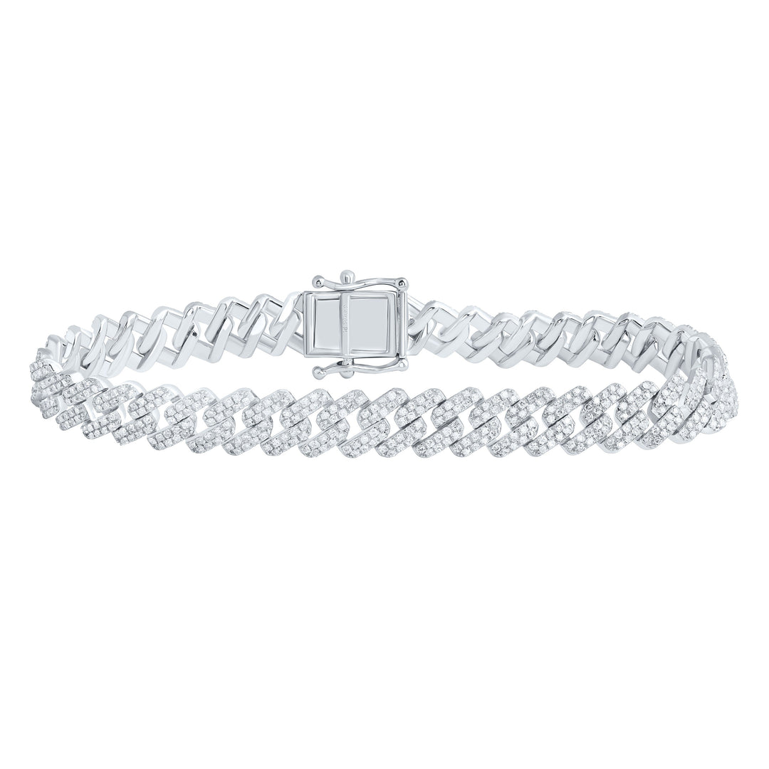3 1/4CTW-NAT DIA P4 9MM CUBAN MEN'S BRACELET (8 INCH) Daisy Joyeria