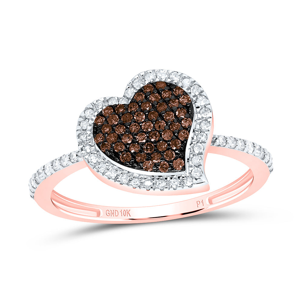 1/3CTW-NAT DIA P1 GIFT COGNAC NATURAL HEART  RING Daisy Joyeria