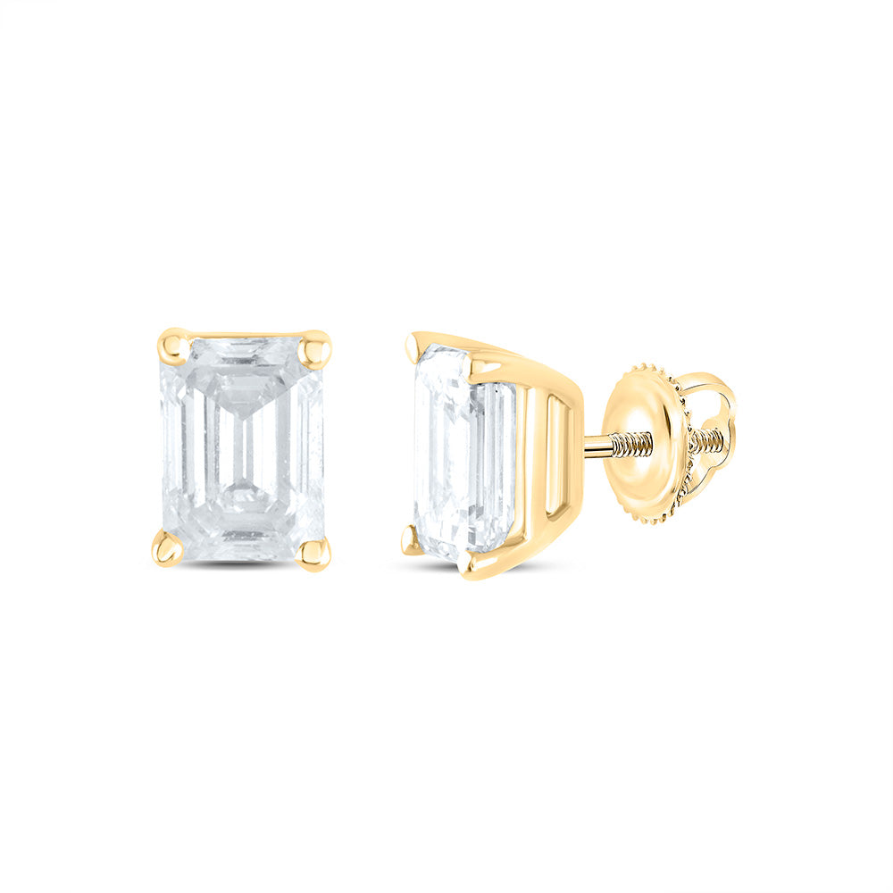 1/2CTW-NAT DIA  I1 IJ EMERLAD SOLITAIRE STUD EARRING Daisy Joyeria