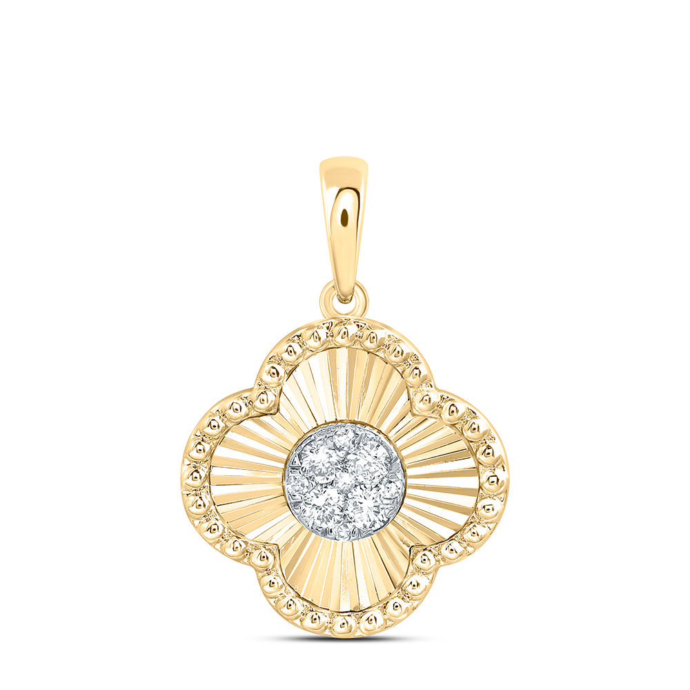 1/10CTW-NAT DIA ANA M ELITE FASHION CLOVER PENDANT Daisy Joyeria