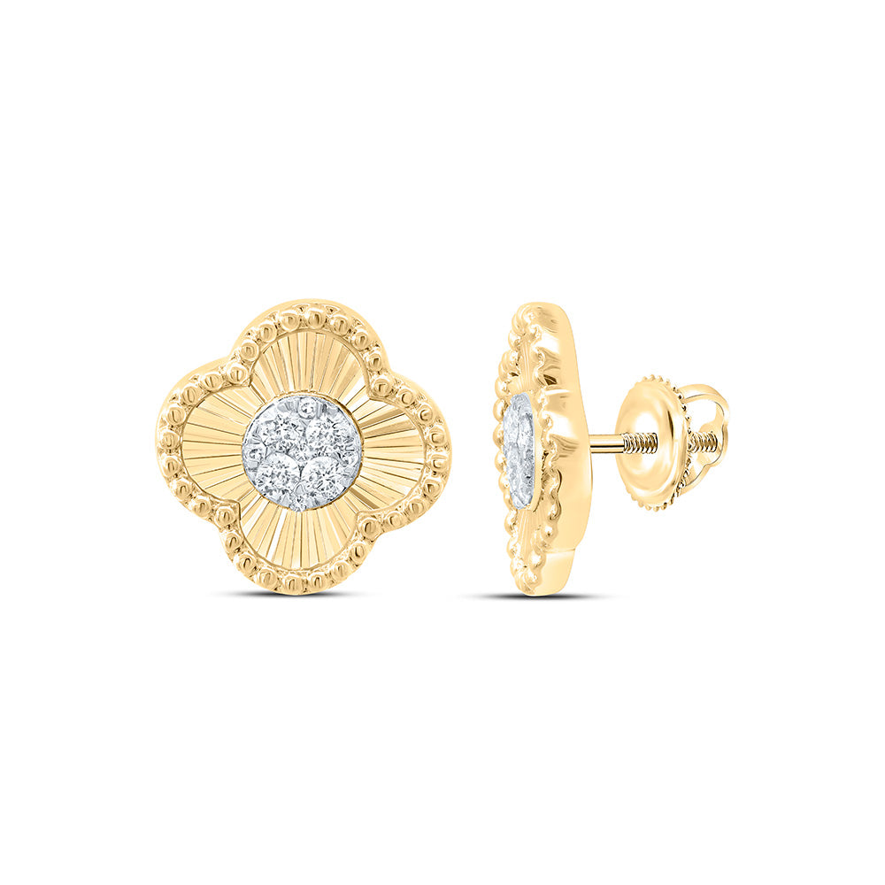1/5CTW-NAT DIA ANA M ELITE FASHION CLOVER EARRING Daisy Joyeria