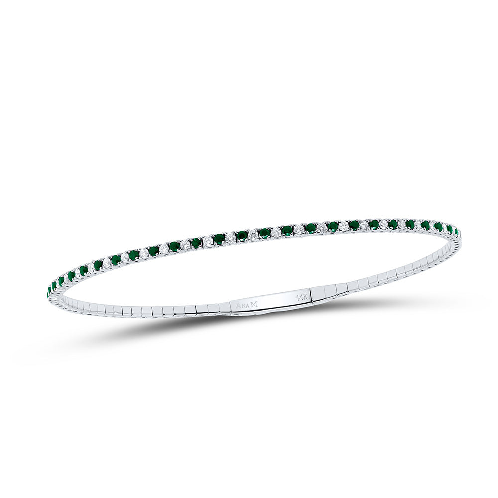 3/8CTW-NAT DIA ANA M 1/3CTW RD-EM NAT GEM TENNIS BANGLE (60X50MM) Daisy Joyeria