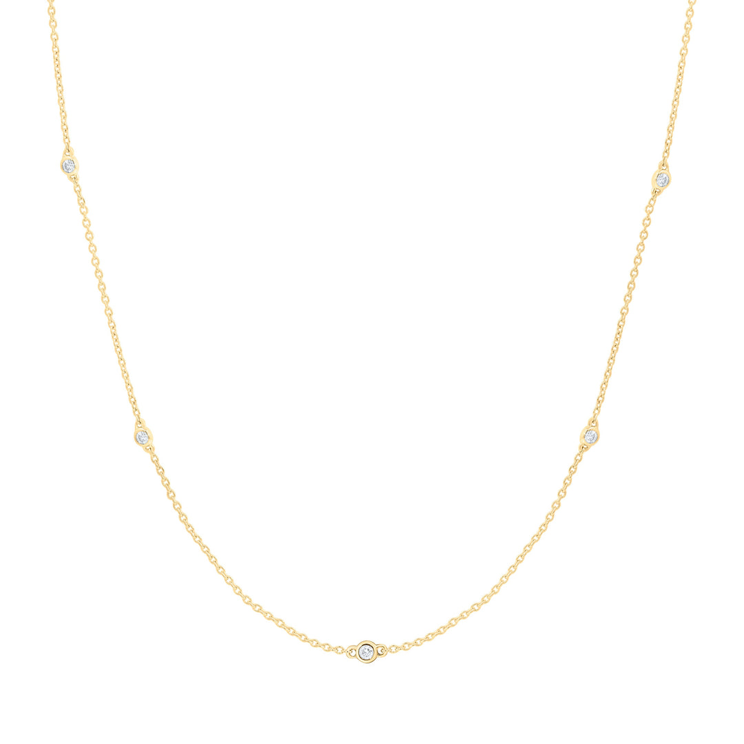 1/5CTW-NAT DIA CN FASHION STATION NECKLACE (18 INCH) Daisy Joyeria